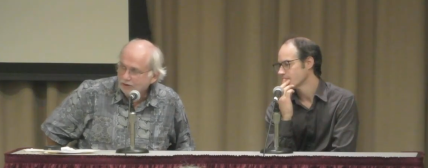 Billy Smith and Michael Levy answering questions at the Sickness and the City event, held at the New York Academy of Medicine on October 24, 2018