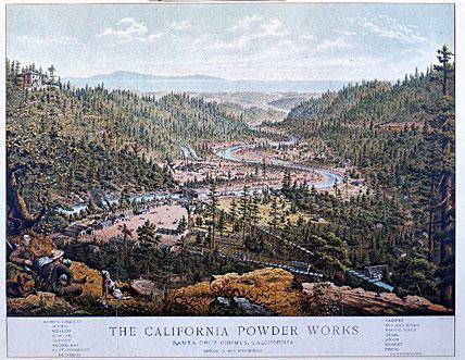 Lithograph of California Powder Works, Santa Cruz Co., California