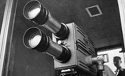 RCA television camera at early baseball broadcast