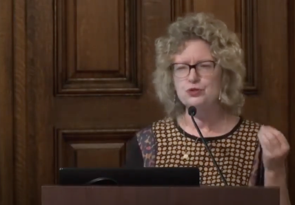 Nancy Tomes speaking at the Shopping for Health event, held at the College of Physicians of Philadelphia on October 11, 2018