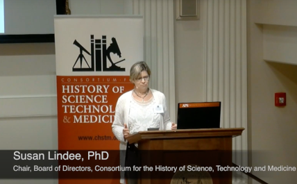 Susan Lindee giving opening remarks at the Immortal Life event, held at the American Philosophical Society on September 28, 2017